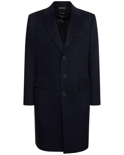 Zegna Blue Oasi Cashmere Long Coat for men
