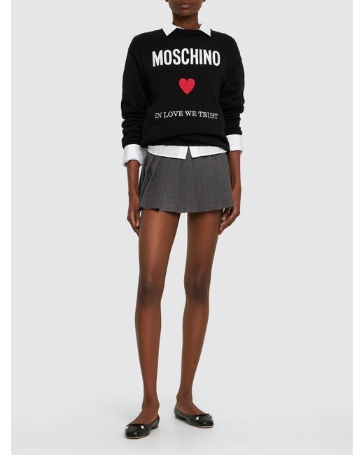 Sweat-shirt en jersey de coton à logo Moschino en coloris Black