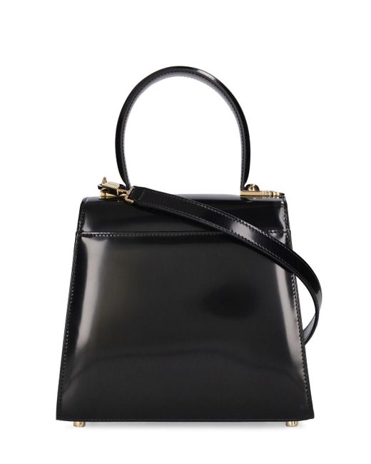 Ferragamo Black Iconic Leather Top Handle Bag
