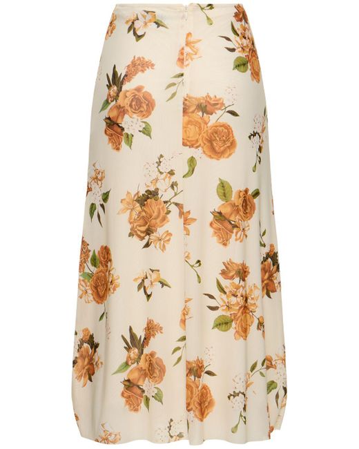 WeWoreWhat Natural Printed Stretch Tech Midi Skirt
