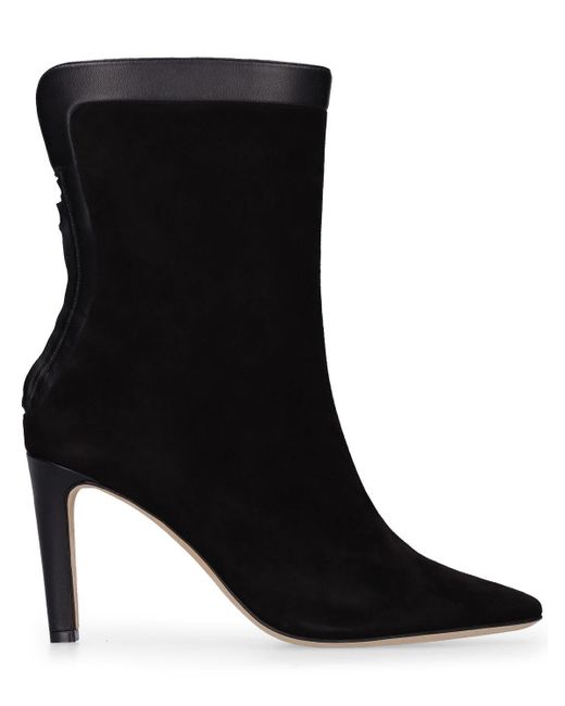 Manolo Blahnik 90mm Zufapla Suede Ankle Boots in Black | Lyst UK