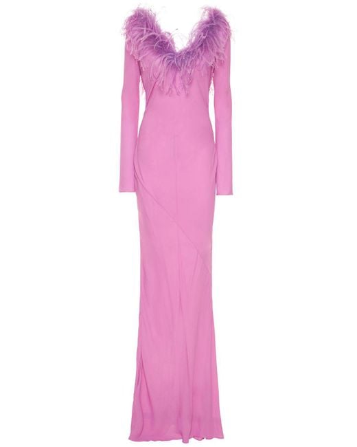 GIUSEPPE DI MORABITO Pink Damen Langes Kleid Aus Viskose-Crepe De Chine