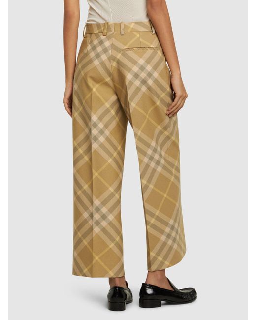 Burberry Natural Check Wool Straight Pants