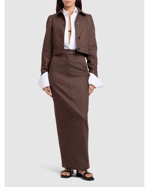 Max Mara Brown Baumwolljacke Mit Denim-effekt "carpa"