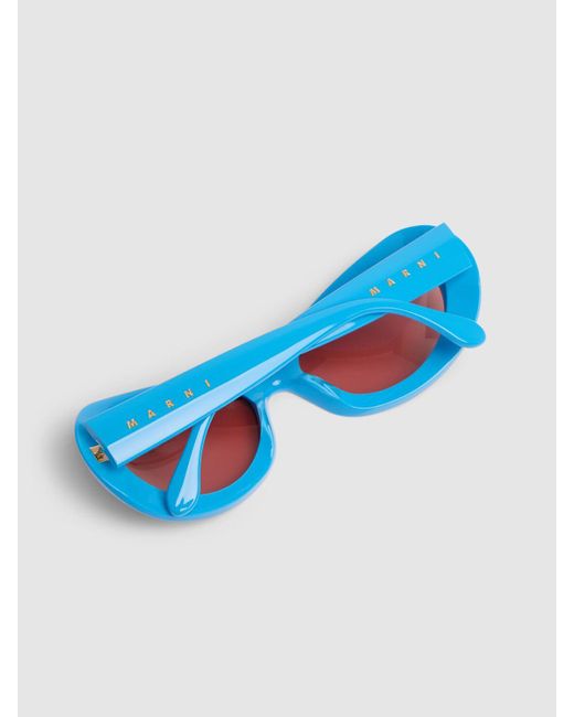 Marni Blue Field Of Rushes Round Sunglasses