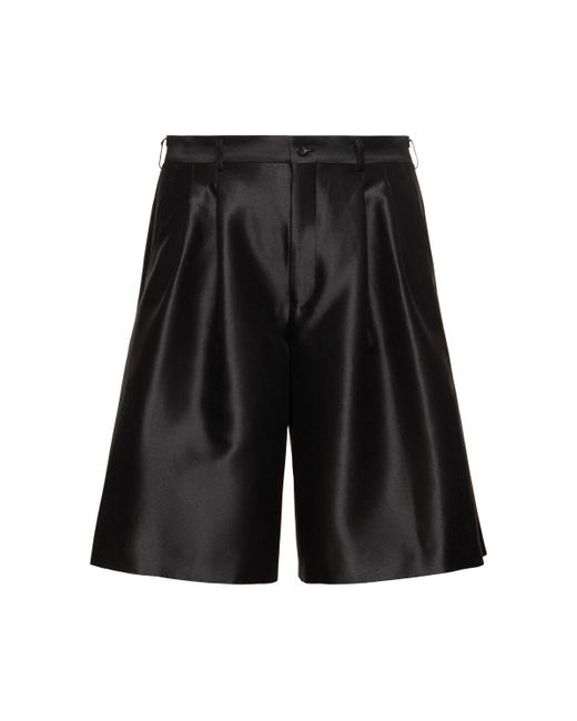 Shorts in cotone e seta con pinces di Comme des Garçons in Black da Uomo