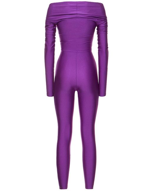 ANDAMANE Kendall ストレッチライクラジャンプスーツ Purple