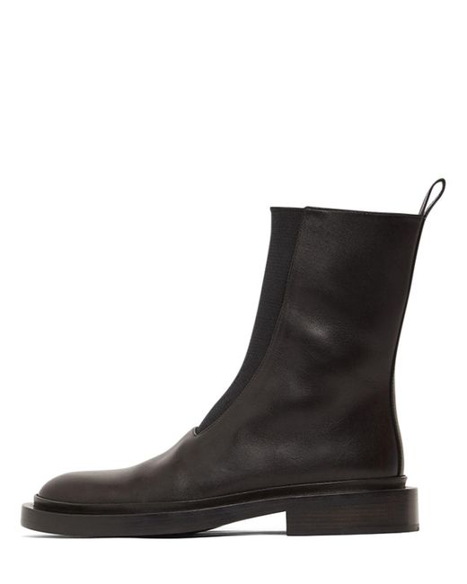 Jil Sander 30mm Leather Chelsea Boots in Black | Lyst