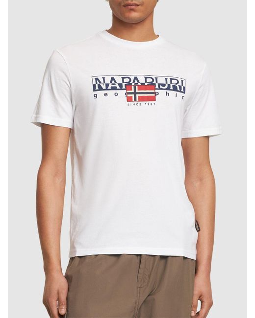 T-shirt en coton s-aylmer Napapijri pour homme en coloris White