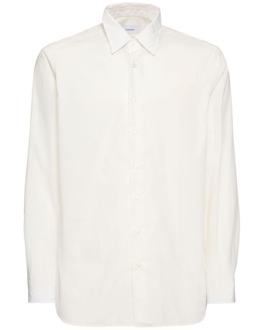 Hombre Camisa De Popelina De Algodón Lardini de hombre de color White