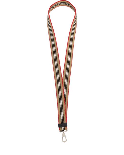 Burberry Multicolor Heritage Striped Nylon Lanyard Keychain for men