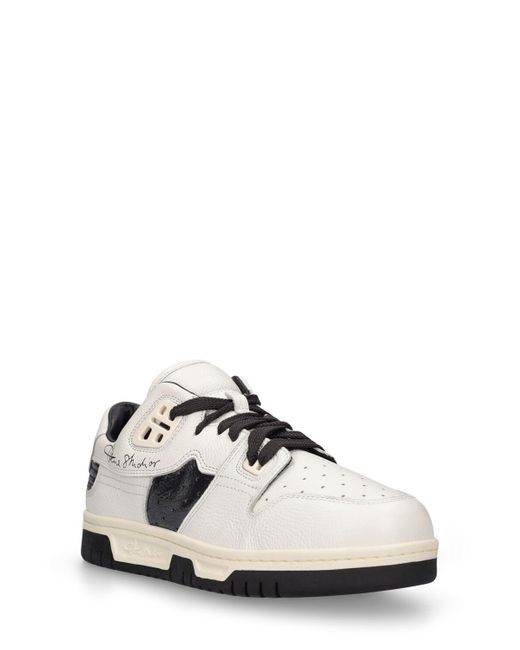Acne White 08sthlm Leather Low Top Sneakers for men