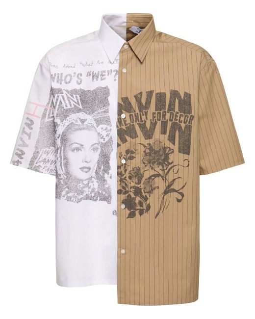Camicia asimmetrica in popeline di Lanvin in White da Uomo