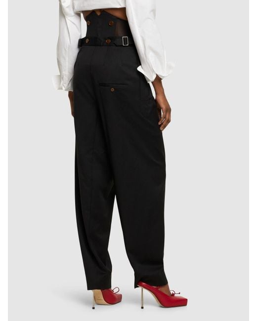 Pantalon corset en sergé taille haute macca Vivienne Westwood en coloris Black