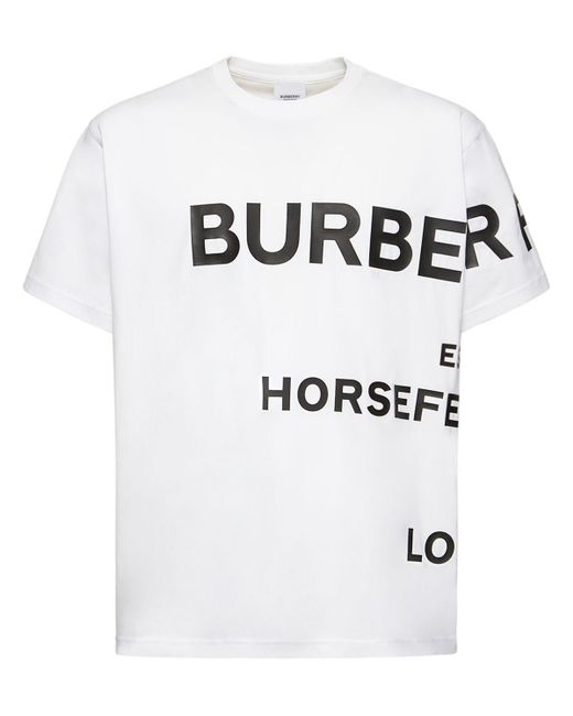 T-shirt en coton à logo harlford Burberry pour homme en coloris White