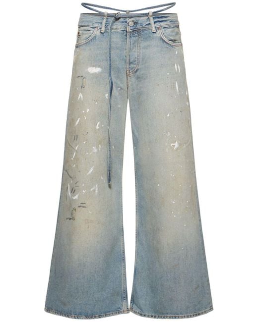 Jean taille basse en denim & ceinture 2004 Acne en coloris Blue