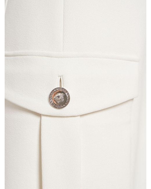 Robe courte en crêpe de viscose stretch doublé Versace en coloris White