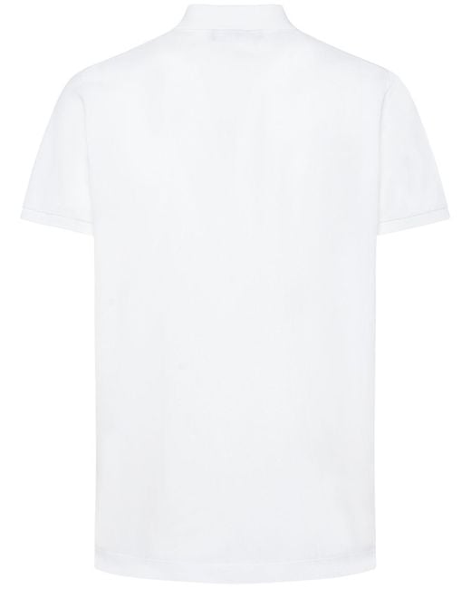DSquared² White Tennis Fit D2 Logo Cotton Polo for men