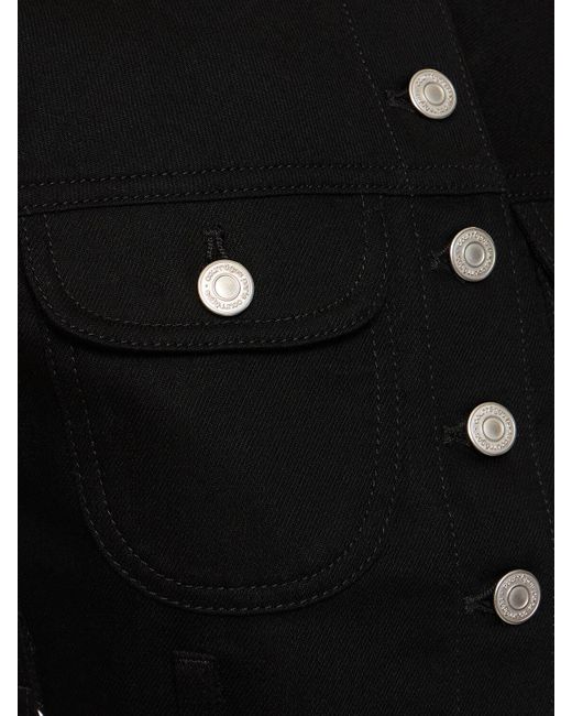 Courreges Black Multiflex Cropped Cotton Denim Vest