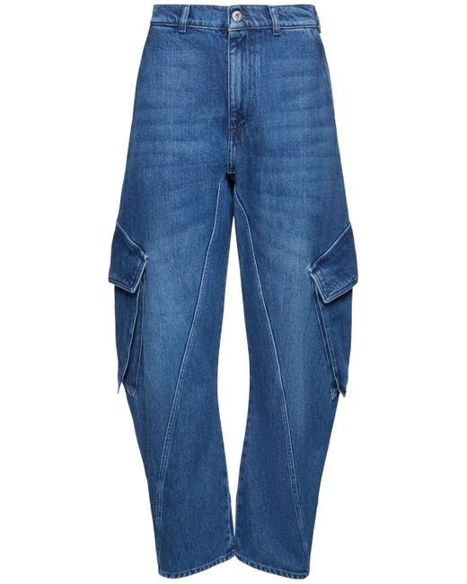J.W. Anderson Blue Twisted Cargo Jeans