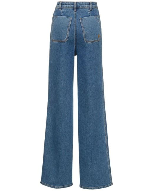 Philosophy Di Lorenzo Serafini ハイライズコットンデニムワイドジーンズ Blue