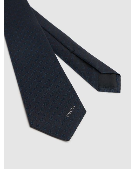 Cravatta 7cm gubit in seta di Gucci in Blue da Uomo