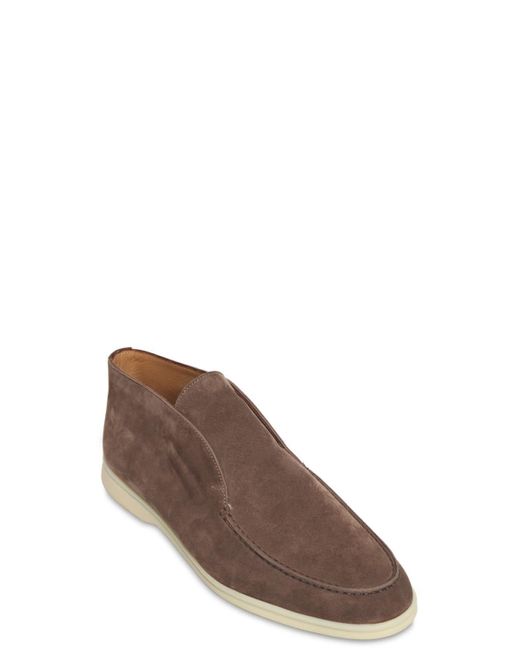 Loro Piana スエード Open Walk スエードスリッポン カラー ブラウン メンズ Lyst
