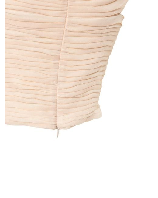 Blusa de chifón de seda fruncida Magda Butrym de color Natural