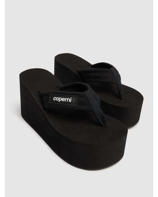 Coperni Black 100Mm Logo Platform Flip-Flops