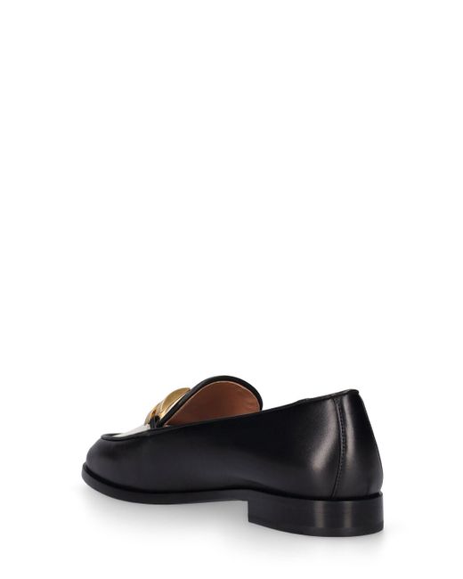 Aquazzura Black Brandi Leather Loafers