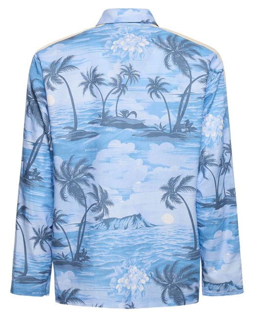 Palm Angels Trainingsshirt Aus Leinenmix "sunset" in Blue für Herren