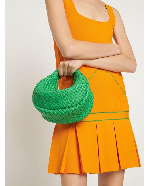 Bottega Veneta Mini Jodie Intreccio Padded Leather Bag in Green | Lyst