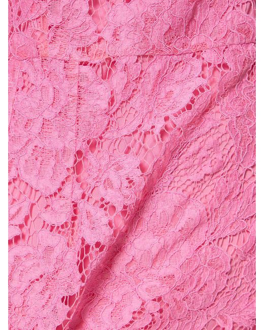 Robe midi en dentelle stretch florale et dg Dolce & Gabbana en coloris Pink