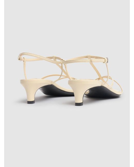 Jil Sander Natural 35Mm Leather T-Bar Sandals Off