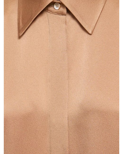 Camisa de satén Michael Kors de color Brown