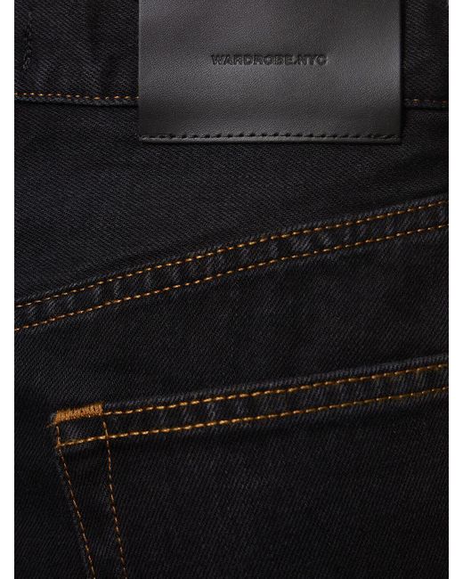 Jupe courte en denim de coton Wardrobe NYC en coloris Black