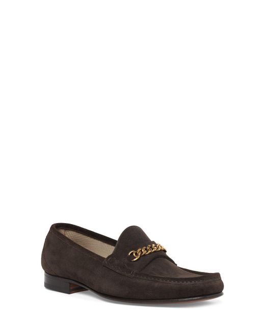 Tom Ford Brown York Line Suede Loafers for men