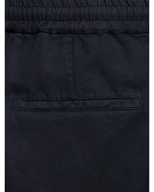 Brunello Cucinelli Blue Cotton & Linen Drawstring Pants for men