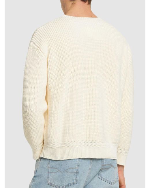 Suéter de algodón con logo Bally de hombre de color Natural