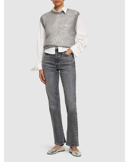 Jeans de denim de algodón Re/done de color Gray