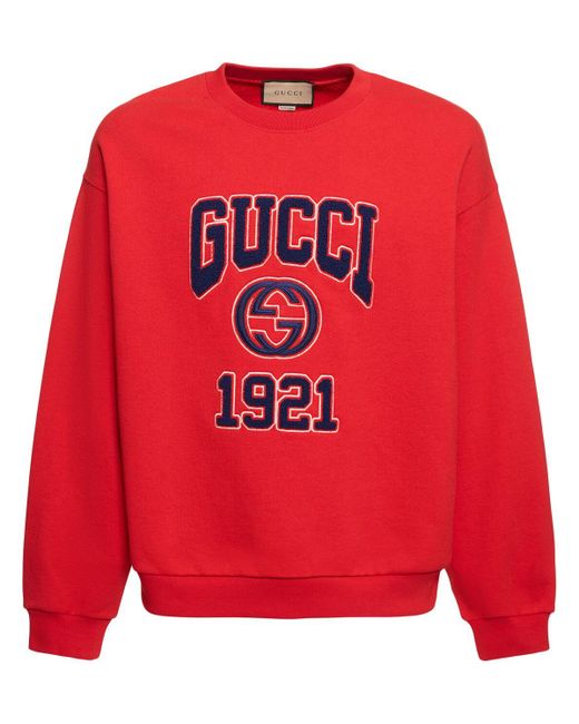 Gucci Sweatshirt Aus Baumwolle in Red für Herren