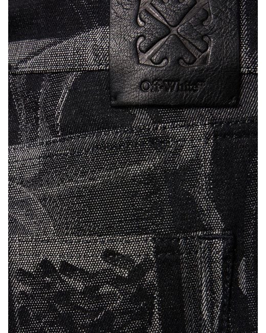 Off-White c/o Virgil Abloh Black Xray baggy Cotton Denim Jeans for men
