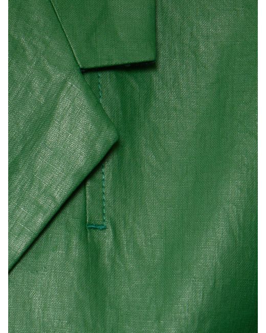 Ferragamo Green Einreihiger Mantel Aus Viskose