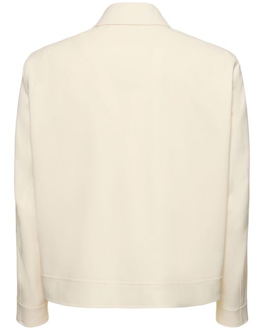 Lardini Natural Wool Blend Zipped Overshirt for men