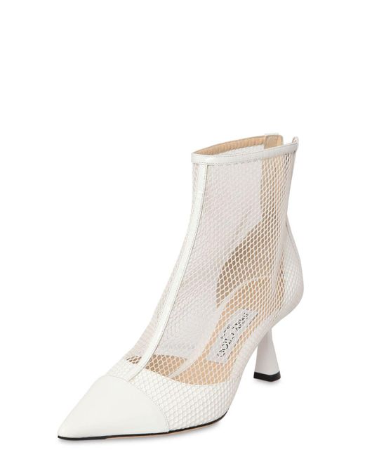 white mesh booties