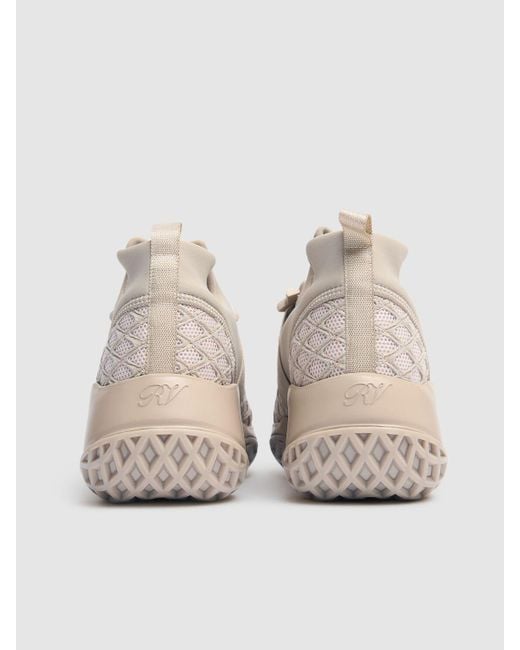 Roger Vivier Natural Sneakers Aus Baumwolle Und Mesh "viv Run"