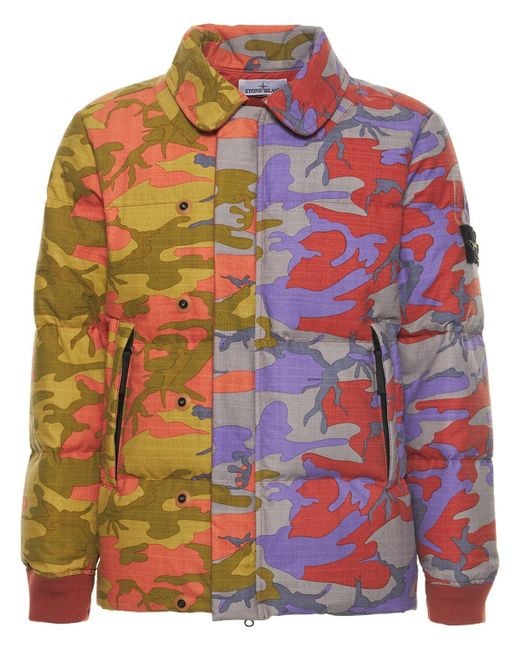 Stone Island Heritage Camo Ripstop Watro Down Jacket for Men Lyst Canada