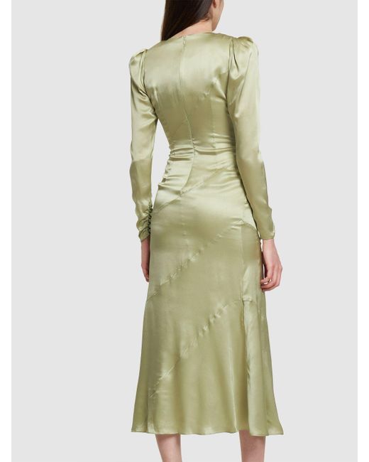 Alessandra Rich Green Verziertes Midikleid Aus Seide