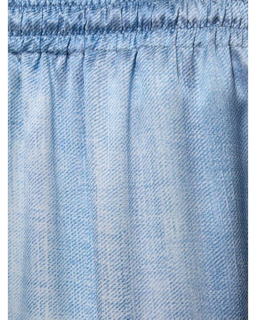 Pantalon large en satin de soie Ermanno Scervino en coloris Blue