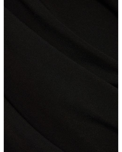 Top girocollo in jersey drappeggiato di Issey Miyake in Black
